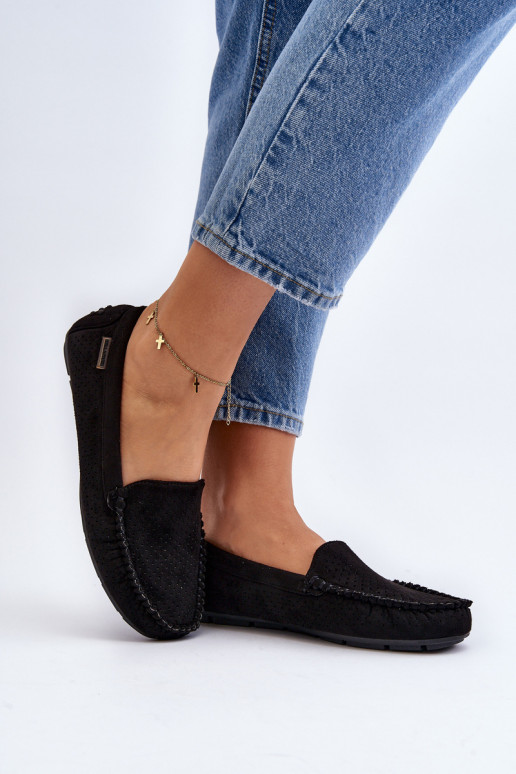avec éléments ajourés Mocassins couleur noir Rasirna