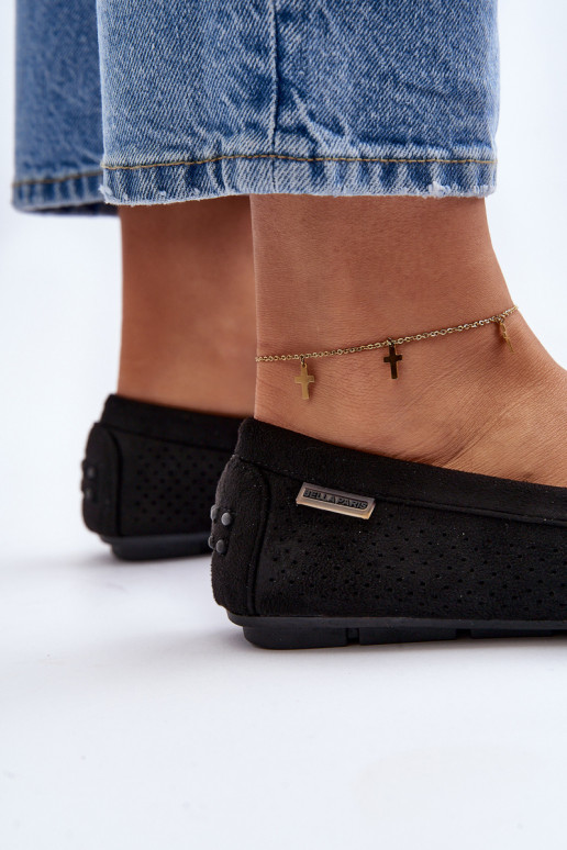 avec éléments ajourés Mocassins couleur noir Rasirna