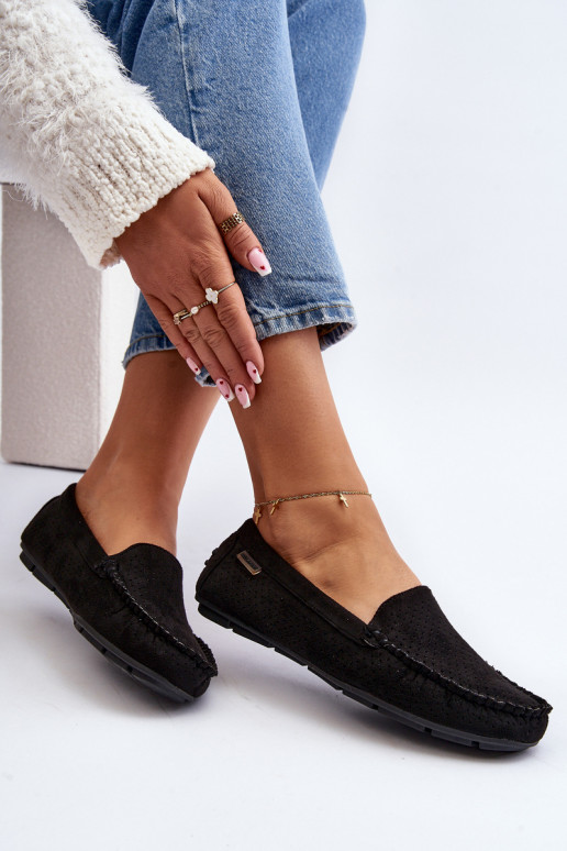 avec éléments ajourés Mocassins couleur noir Rasirna