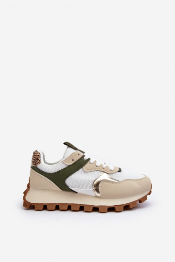 Sneakers Modell Schuhe Sportschuhe beige-grüne Farbe Ralita 2