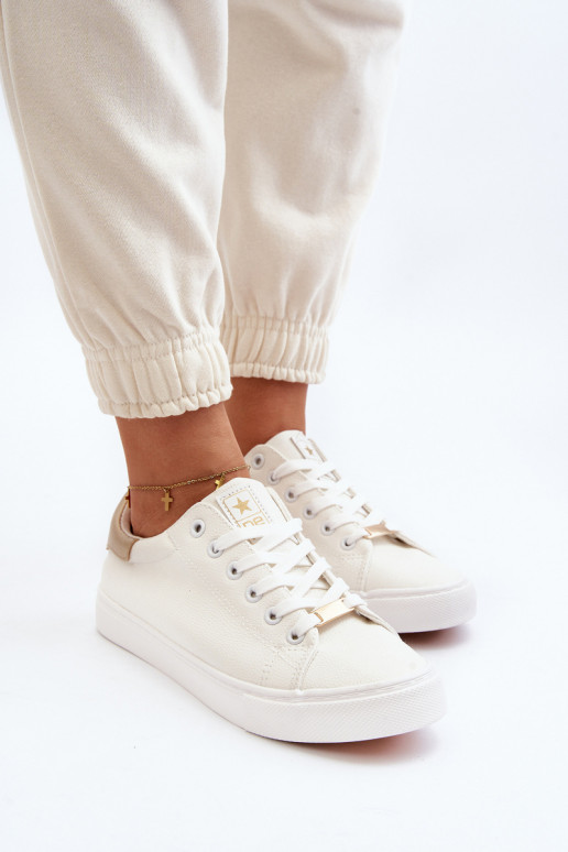 Chaussures de loisirs en éco-cuir de couleur blanche Tiraelle