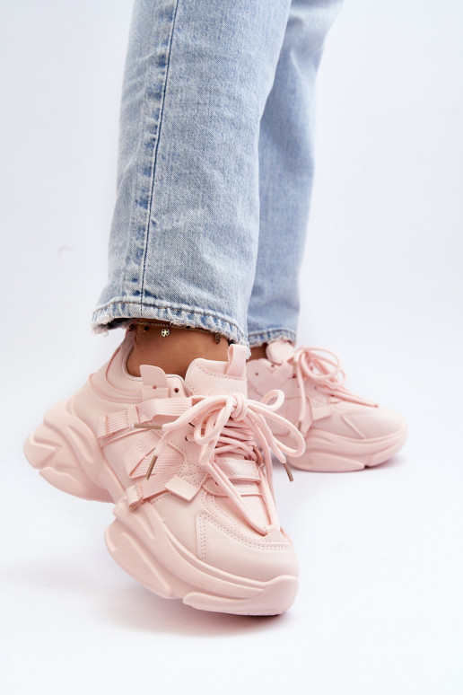 Sneakers-Modellschuhe mit modischen massiven Sohlen in der rosa Farbe Windamella