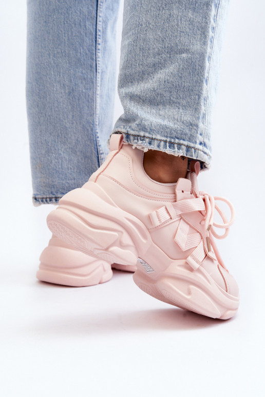 Sneakers model schoenen met modieuze massieve zolen in roze kleur Windamella