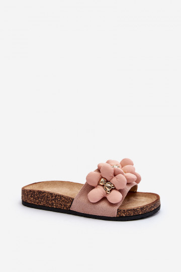 Damespantoffels met mooie details in de roze kleur Bunlia