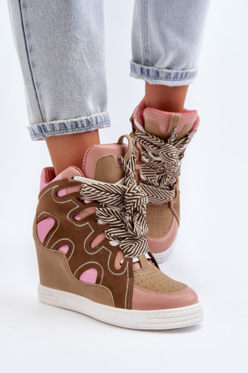 Baskets modèle chaussures couleur rose Leoppa