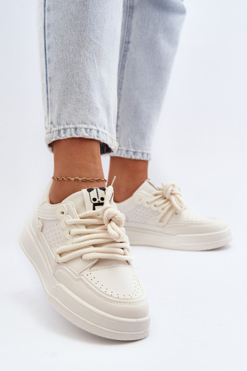 Chaussures de sport en simili cuir couleur sable Avanalis 2