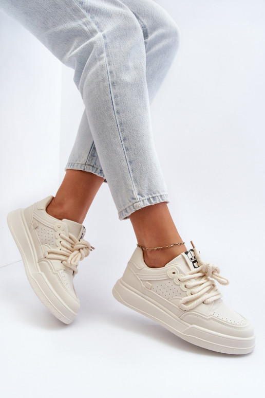 Sneakers model schoenen Eco beige kleur Avanalis