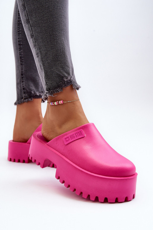 Chaussons pour femmes à semelles massives à la mode Big Star NN274019 couleur rose Chaussons pour femmes à semelles massives à la mode Big Star NN274019 couleur rose