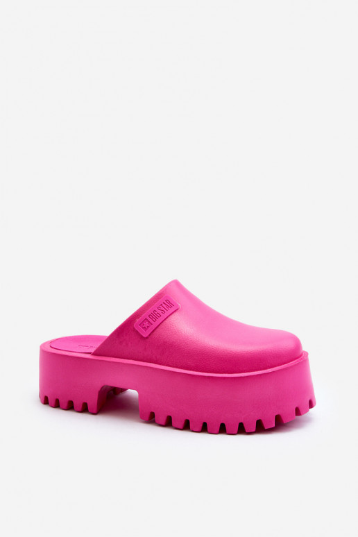 Chaussons pour femmes à semelles massives à la mode Big Star NN274019 couleur rose Chaussons pour femmes à semelles massives à la mode Big Star NN274019 couleur rose