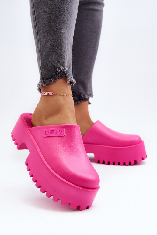 Chaussons pour femmes à semelles massives à la mode Big Star NN274019 couleur rose Chaussons pour femmes à semelles massives à la mode Big Star NN274019 couleur rose