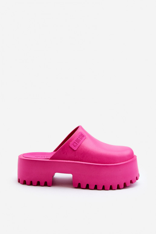 Chaussons pour femmes à semelles massives à la mode Big Star NN274019 couleur rose