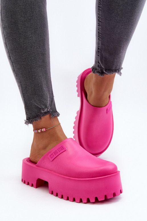 Chaussons pour femmes à semelles massives à la mode Big Star NN274019 couleur rose Chaussons pour femmes à semelles massives à la mode Big Star NN274019 couleur rose