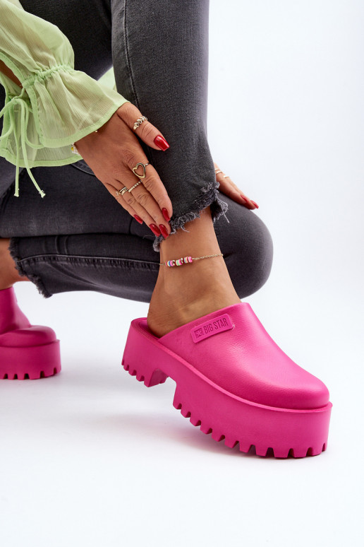 Chaussons pour femmes à semelles massives à la mode Big Star NN274019 couleur rose Chaussons pour femmes à semelles massives à la mode Big Star NN274019 couleur rose