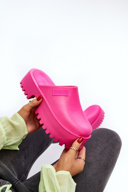 Chaussons pour femmes à semelles massives à la mode Big Star NN274019 couleur rose Chaussons pour femmes à semelles massives à la mode Big Star NN274019 couleur rose