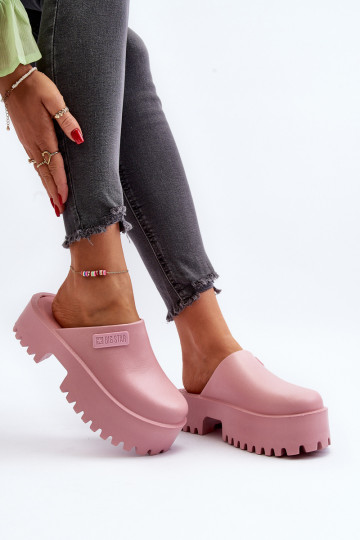 Slippers met modieuze massieve zolen Big Star NN274020 roze kleur 2