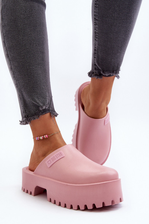 Chaussons à semelles massives à la mode Big Star NN274020 couleur rose