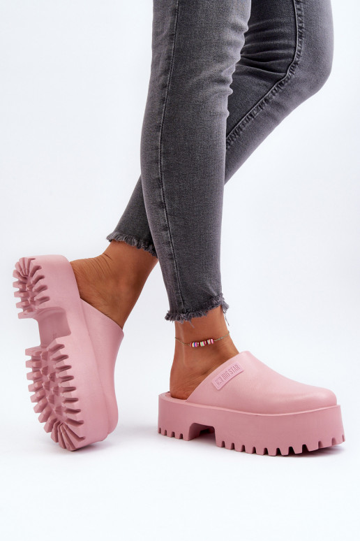 Chaussons à semelles massives à la mode Big Star NN274020 couleur rose