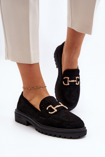Mocassins femme ajourés avec ornements noirs Talesse