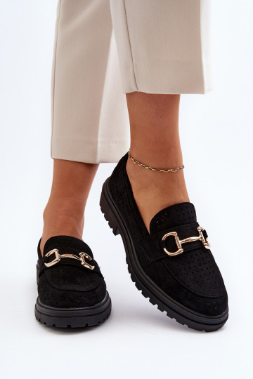 Mocassins femme ajourés avec ornements noirs Talesse 2