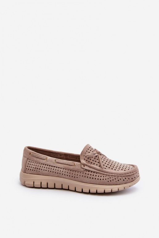 Mocassins pour femmes avec rubans beiges Reece
