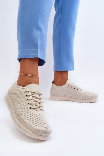 Sportschoenen Vrijetijdsschoenen beige kleur Lalnai