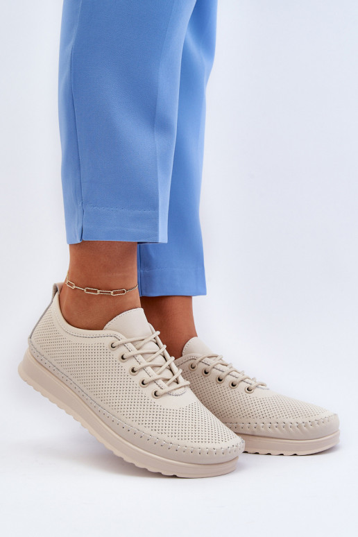 Sportschoenen Vrijetijdsschoenen beige kleur Lalnai