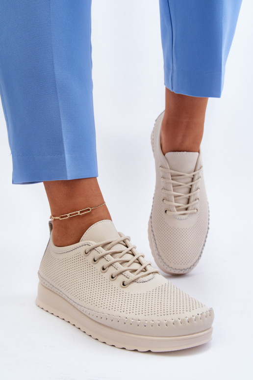 Sportschoenen Vrijetijdsschoenen beige kleur Lalnai