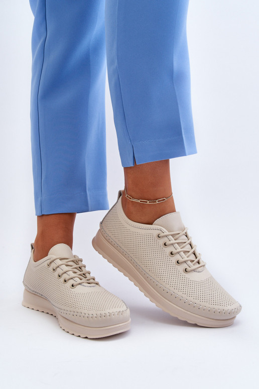 Sportschoenen Vrijetijdsschoenen beige kleur Lalnai