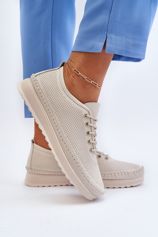 Sportschoenen Vrijetijdsschoenen beige kleur Lalnai