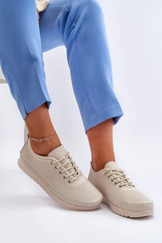 Sportschoenen Vrijetijdsschoenen beige kleur Lalnai