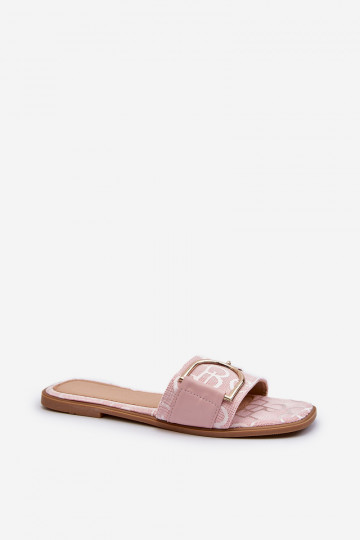 mit Glanz Damenhausschuhe mit Ornamenten in Rosa Taleci