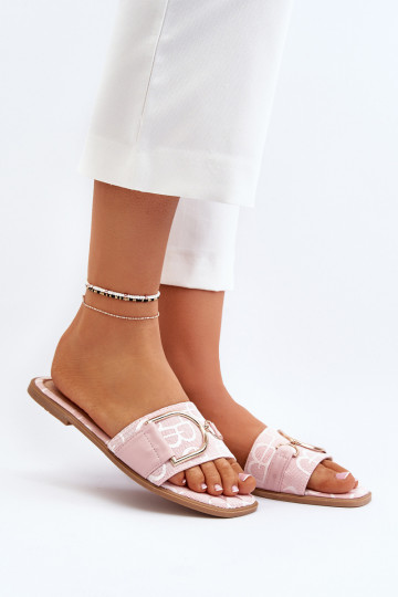 avec brillance Chaussons pour femmes avec ornements en rose Taleci 2
