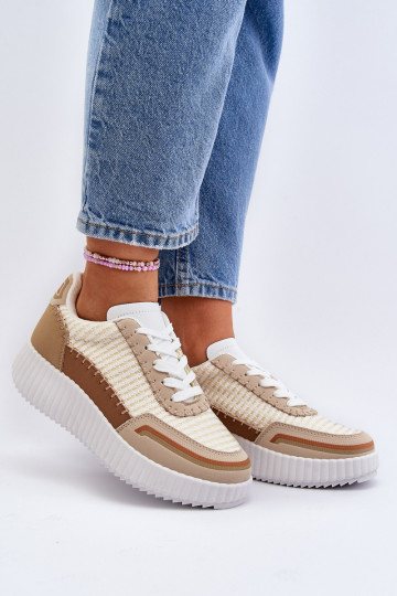 Sneakers-Modellschuhe mit beigem Plateau Redala 2