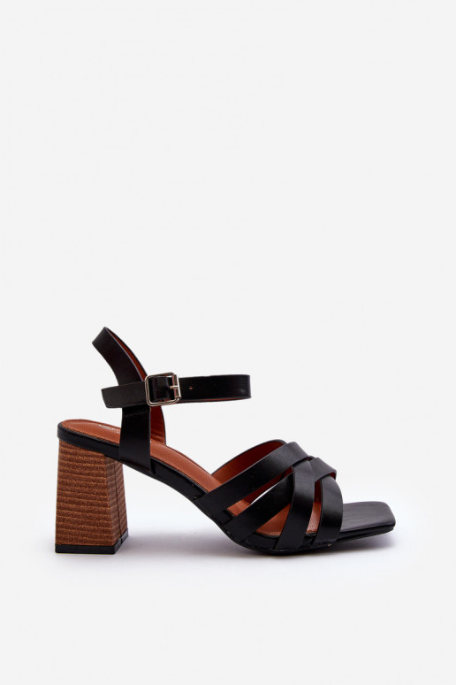 Damen-Sandalen mit hohen Absätzen in der Farbe Schwarz von Opifiana Damen-Sandalen mit hohen Absätzen in der Farbe Schwarz von Opifiana