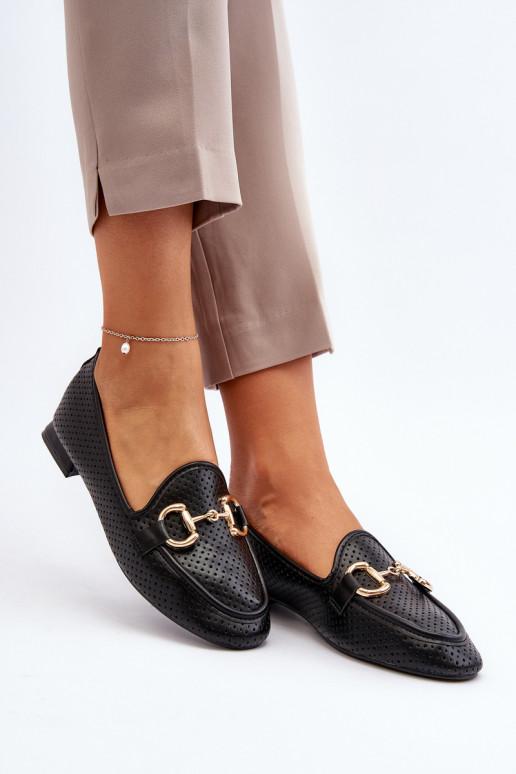 damesmocassins met brede hakken met ornamenten in zwart Iluvana damesmocassins met brede hakken met ornamenten in zwart Iluvana