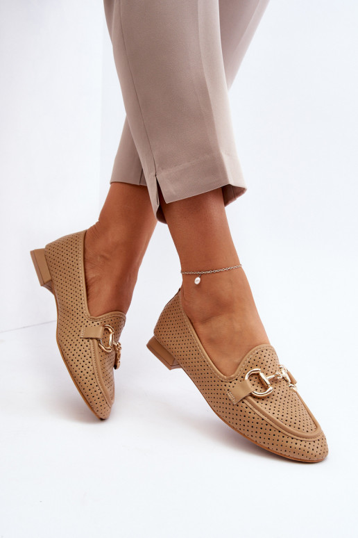 mocassins pour femmes à talons larges avec ornements marron Iluvana mocassins pour femmes à talons larges avec ornements marron Iluvana