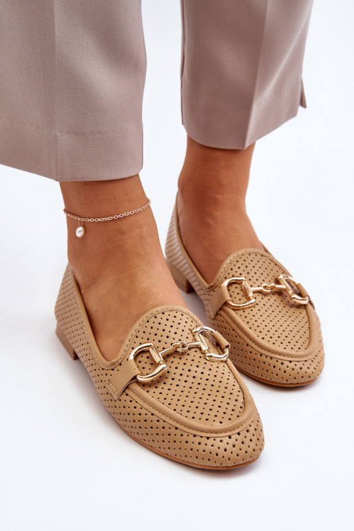 mocassins pour femmes à talons larges avec ornements marron Iluvana mocassins pour femmes à talons larges avec ornements marron Iluvana