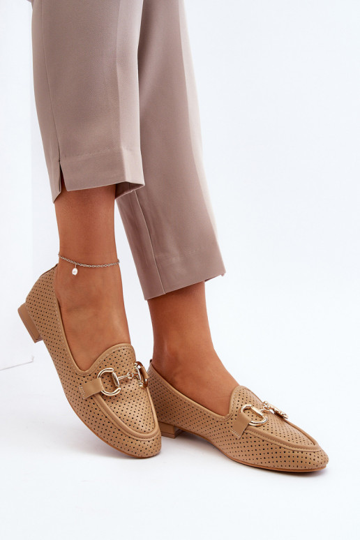 mocassins pour femmes à talons larges avec ornements marron Iluvana mocassins pour femmes à talons larges avec ornements marron Iluvana