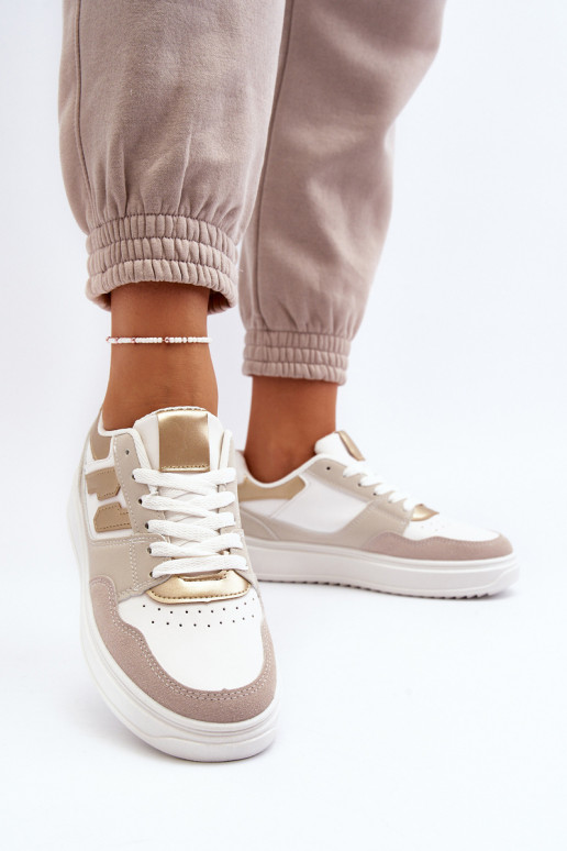 Baskets modèle chaussures beige Régines