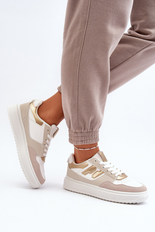 Baskets modèle chaussures beige Régines