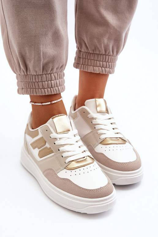 Baskets modèle chaussures beige Régines