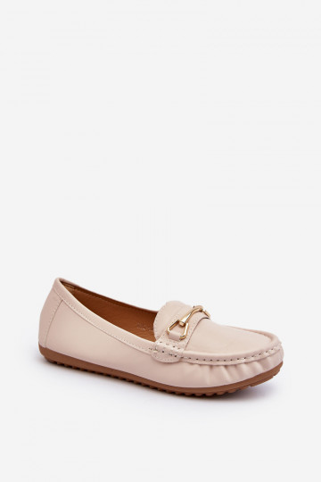 Klassiek model Mocassins met ornamenten beige kleur Ainslee