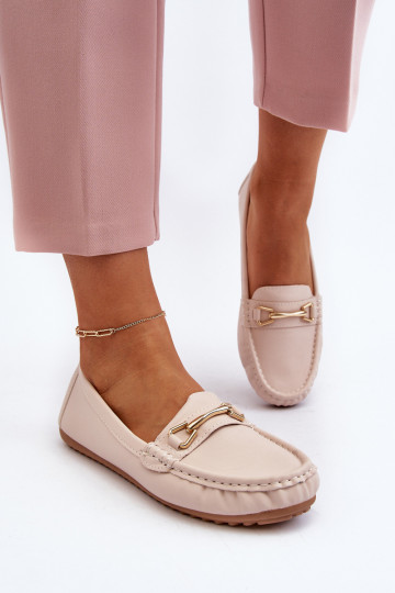 Klassiek model Mocassins met ornamenten beige kleur Ainslee 2