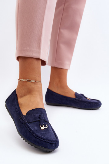 gemaakt van suède Klassiek model Mocassins donkerblauw kleur Ontala