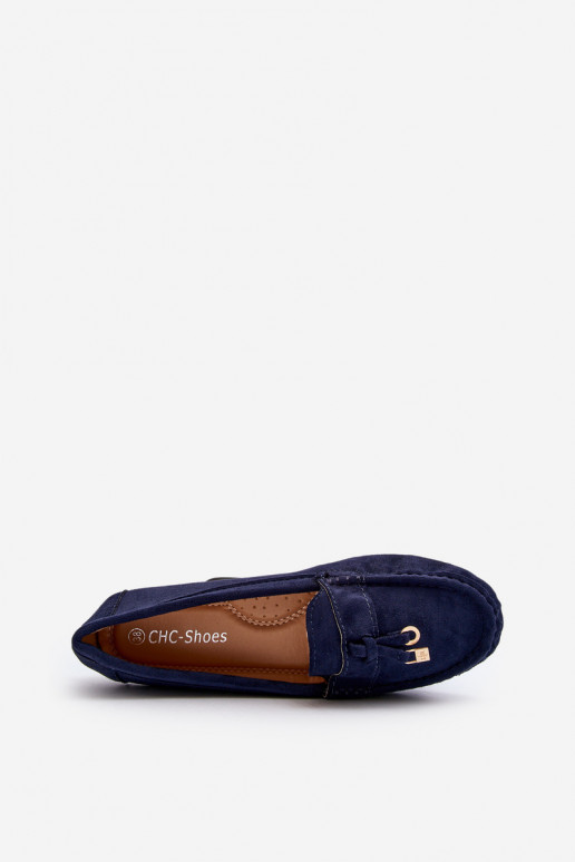 en daim modèle Classique Mocassins couleur bleu foncé Ontala en daim modèle Classique Mocassins couleur bleu foncé Ontala