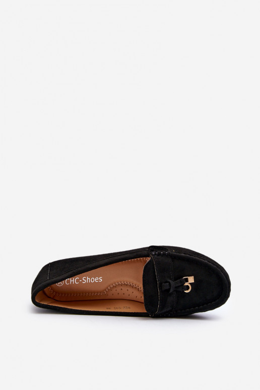 en suède modèle Classique Mocassins couleur noir Ontala
