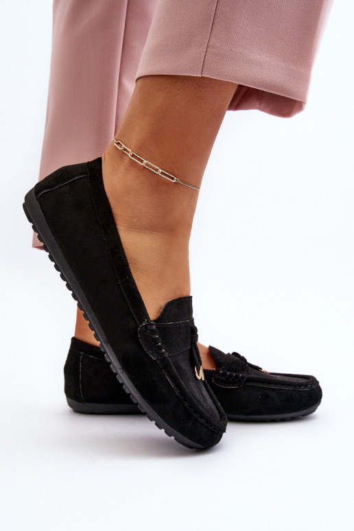 en suède modèle Classique Mocassins couleur noir Ontala en suède modèle Classique Mocassins couleur noir Ontala