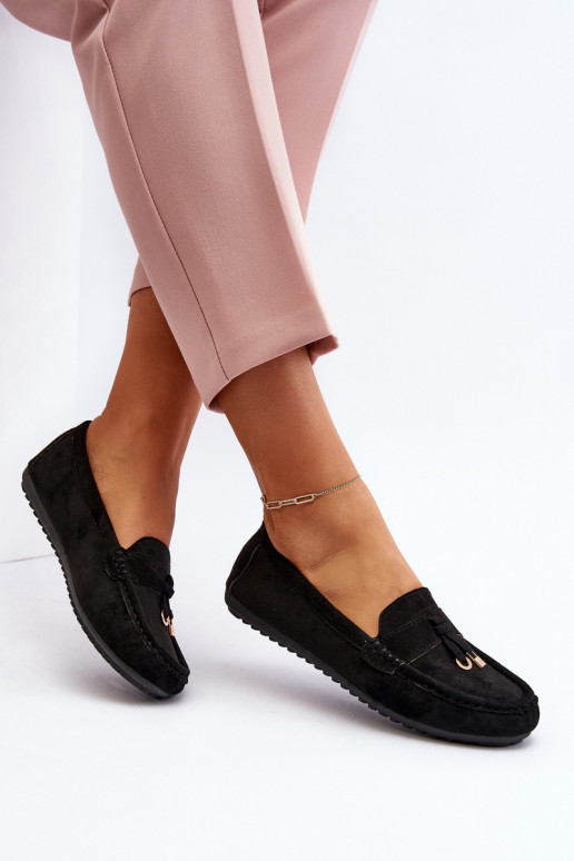 en suède modèle Classique Mocassins couleur noir Ontala