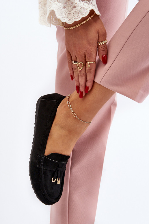 gemaakt van suède Klassiek model Mocassins zwart kleur Ontala gemaakt van suède Klassiek model Mocassins zwart kleur Ontala