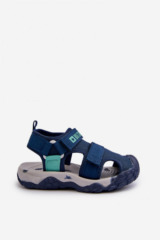 Sandalen voor jongens met zelfklevende sluiting Big Star NN374236 donkerblauw